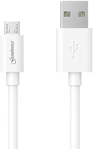 Gembonics 10ft Premium Micro USB to USB Cable High Speed USB 2.0 A Male to Micro B for Android, Samsung, HTC, Nokia, Portable Charger, Power Bank, Smartphones, Tablets and other Micro USB Charged Devices (White)
