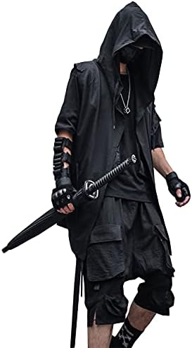 Amazon.com: ELKNLMU Gothic Cloak Long Hoodie Men Black Wizard