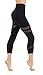 CodeFit Yoga Power Flex Dry-Fit Latest Fade Dye Active Capri with Mesh Compression Pants Workout Leggings (S USA 2-4, CFD25-Black (Fade))