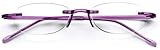 Gels - Lightweight Rimless Fashion Readers - The Original Reading Glasses for Men and Women - Amethyst (+3.00)