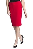 Rekucci Women's Ease into Comfort Luxe Ponte Pencil Skirt With Button Detail