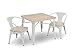Delta Children Bistro Kids Play Table with 2-Piece Chair Set | White with Driftwood | Ideal for Arts & Crafts, Snack Time, Homeschooling, Homework & More