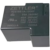 AMERICAN ZETTLER AZ2150-1A-12DEF 12VDC Coil, 40-AMP MINI Power, General Purpose Relay, PCB, SPST