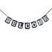 Black and White Welcome Banner - Large, DIY REQUIRED | Welcome Banner for Office | Great for Welcome Banner for Back to School Decorations | Vintage Black Welcome Sign for Classroom, Office Decoration