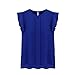 TopTie Women's Sleeve Ruffle Shoulder Chiffon Tops Casual Shirt Tops Blouse