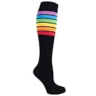 Women's Rainbow Pride Socks ,Black,One Size