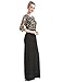MANER Women Chiffon Beaded Sequin 3/4 Sleeve Long Gowns Prom Evening Bridesmaid Dress
