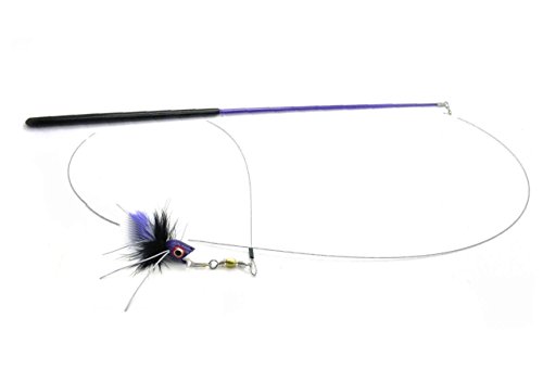 Cat Toy Wand with "Bugsy" Bug Fly - Purple