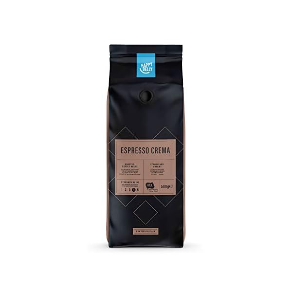 Amazon-Marke: Happy Belly Espresso Crema Kaffeebohnen, 1 kg (2 x 500 g) – Rainforest Alliance-Zertifizierung
