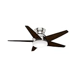 Casablanca 59019 Isotope 44-Inch Ceiling Fan with Five Espresso Blades, Wall Control and Light, Brushed Nickel