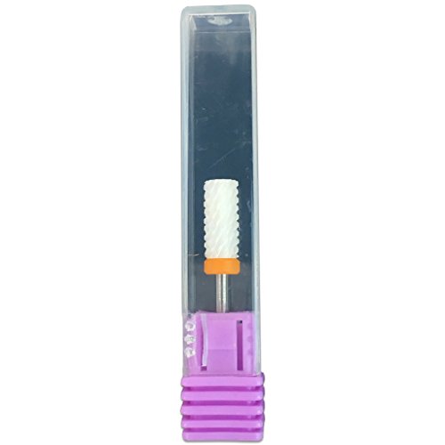 Beauticom Professional USA Ceramic White Small Barrel Bit Nail Drill (Grit: DOUBLE XXC COARSE) 3/32" Shank Size