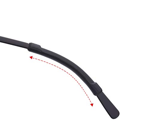Silicone Eyeglass Retainers Eyewear Retainer Glasses Retainers Grip - Nerd Comfort Eyeglasses Temple Tips - Anti-Slip Elastic Comfort Glasses Retainers Black&Clear (6 Pairs) - Thumbnail 6