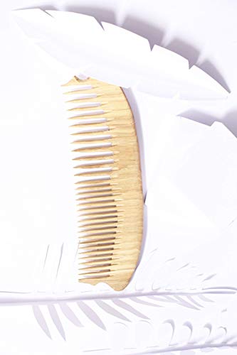 Hand Carved Hair Comb - BobolinkWoodBest Wide Tooth Oak Wood Comb - 8.66" Large Size No Static Natural Wooden Detangling Comb for Women and Men AC3 - Thumbnail 4