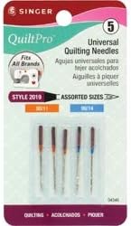 Bulk Buy: Singer Sewing (6-Pack) QuiltPro Universal Quilting Machine Needles Sizes 11/80 (3) &amp; 14/90 (2) 04346