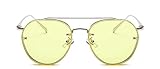 GAMT Round Aviator Sunglasses Vintage Metal Frame Unisex Designer Yellow Lens