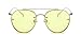 GAMT Round Aviator Sunglasses Vintage Metal Frame Unisex Designer Yellow Lens