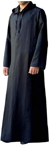 SportsX Mens Saudi Arabia with Hood Long Sleeve Muslim Thobes Dishdasha
