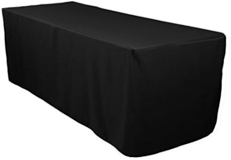 Revelae 10 Pack - 6 Foot Black Fitted Tablecloth