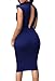 ZKESS Women's Sleeveless Bodycon Party Club Midi Dress Blue