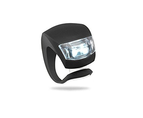 Stupidbright BLINK4 Mini Silicone Strap ON LED Bike Light - 8 Extra Batteries- 4 Lights - 2 Front & Rear Bike Light Set - Black & White