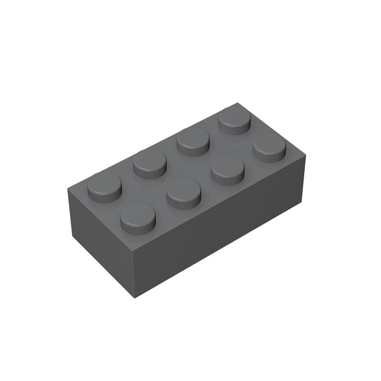 TTEHGB TOY Classic Bulk Brick Block 2x4, 100 Pieces Building Bricks, Compatible with Building Parts and Pieces 3001 And All Major Brands (Colour: Dark Grey)