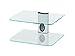 Goldline: 2 Floating Av Shelf Wall Mount Shelf Bracket Stand for AV Receiver Component Xbox Cable Boxes Gaming Systems 2 x Floating Shelf with Strengthened Tempered Glass (2 Floating Shelf, White)