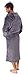 Simplicity Men's Plush Warm Long Hooded Bathrobe Kimono Robe, Grey,One Size