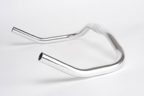 Retrospec Bicycles Pursuit Bull Horn Style Lightweight Alloy Handlebars for Track Bike, Chrome, 25.4mm - Thumbnail 2