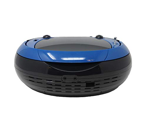 SINGING WOOD CD, CD-R/RW Boombox Portable/w Bluetooth Player AM/FM Radio Aux Input, Headset Jack, Foldable Carrying Handle (Starlight Blue) - Thumbnail 4