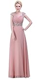 Bislu Chiffon A-Line Beading Long Bridesmaid Dress Prom Evening Gown