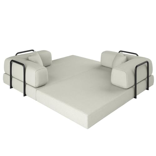 Sofá Cama Colchão Casal Compactair Confortável Sala Balaqui Cor:bege