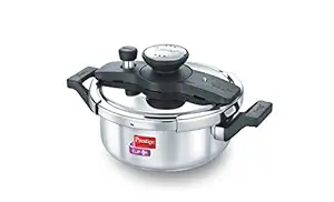 Prestige Clip On Stainless Steel Pressure Cooker with Glass Lid, 3 Litres, Silver