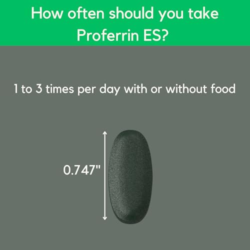 Proferrin ES- 10.5mg of high Absorbing Heme Iron Polypeptide. Made in The USA. 30 Tablets. Easy on The Gut. Not affected by Coffee, Calcium, or PPI\'s.