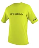 O'Neill Wetsuits UV Sun Protection Youth Basic Skins Short Sleeve Tee Sun Shirt Rash Guard, Lime, 10