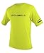 O'Neill Wetsuits UV Sun Protection Youth Basic Skins Short Sleeve Tee Sun Shirt Rash Guard, Lime, 10