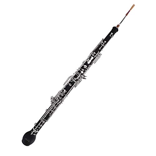 English Horn Alto Oboe,Muslady English Horn Alto Oboe F Key Synthetic Wood Body with Reed Gloves Cleaning Cloth Case Carry Mini Screwdriver