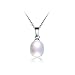 DIAMOVI Deluxe Jewelry Set For Women 100% Natural Freshwater Pearl Necklace, Earrings & Ring – 925 Sterling Silver W/Unique Design – 45 Cm Chain W/ 8-9 MM Pearl – Available in (White)
