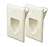 Datacomm 450001WH-2 1 Gang Recessed Low Voltage Plate, 2 Pack