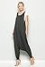 Annabelle Women's Comfy Rayon Solid Color Sleeveless Harem Jumpsuits Charcoal Mid Grey Large J8004