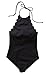 Creabygirls Womens Sexy Slim Fit Halter Bikini Backless Swimsuits Swimwear (Small, Black)