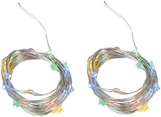 Set of 2 Twinkle Fairy Micro Lights Strands WitTwinkle Fairy String Lights Strands With 20 LEDs,Timer, Battery operated For Easter, Garden, Home, Wedding, Party, Christmas Decoration(Set (Multi Color)