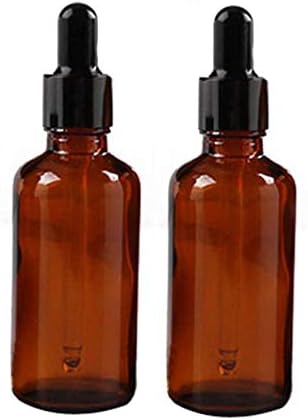 4PCS 50ml (2 oz) Amber Glass Empty Refillable Essential Oil Bottle Vial Container Jars With Eye Dropper For Incense Oil Dispensing