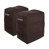 HIFORT 2 Pack Inflatable Foot Rest Pillow for Travel, Office ,Home,and Kids to Sleep on Long Airplanes Flights,with Sleep Mask and Noise Reduction Earplugs Included