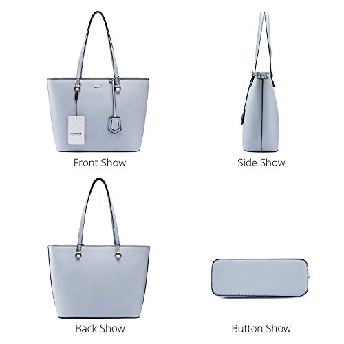 LOVEVOOK Sac a Main Femme Sac Bandouliere Porte Monnaie 3 Pièces Grande Capacité Bleu Clair