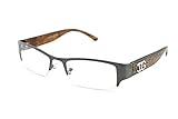Newbee Fashion® - Full Metal Half Frame Clear Lens Glasses