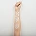COKOHAPPY 4 Sheets White Lace Wedding Bridal Butterfly Mandala Flower Look Real Flash Temporary Tattoo