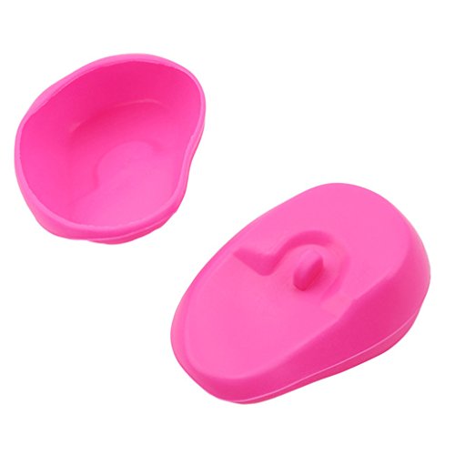 Dolland Silicone Ear Cover Hair Dye Coloring Shield Cap Protects Ear from Dryers Irons Chemicals,Pink,One Size