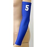 Sports Farm New! Custom Number Moisture Wicking Compression Arm Sleeve (Royal Blue, Youth Medium)