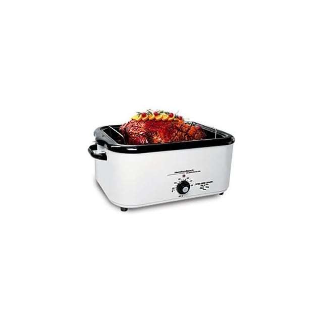 Hamilton Beach 32182 18 Quart Roaster Oven with Buffet Pans, White