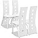 Giantex 4 Pcs Dining Chairs PU Leather Steel Frame High Back Contemporary Home Furniture (White)